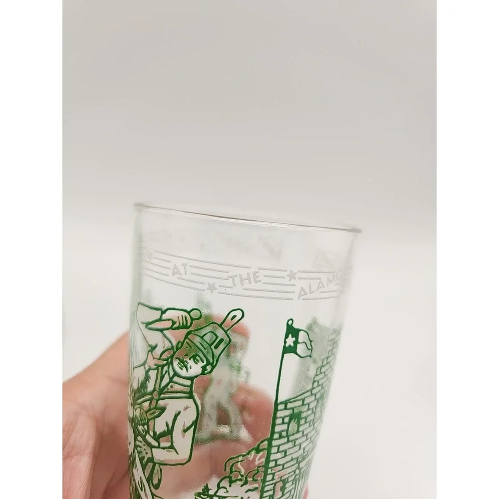Davy Crockett Vintage Drinking Glass The Alamo Jam Jar Set Of 2